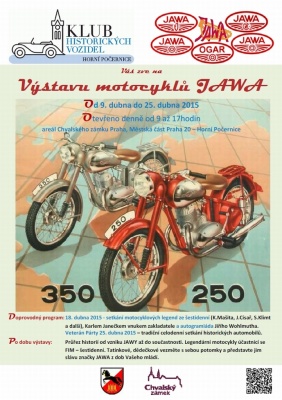 Výstava motocyklů JAWA na Chvalském zámku 