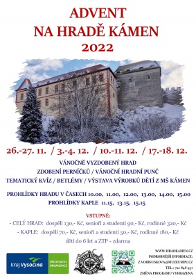 Advent na hradě Kámen 2022