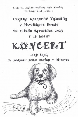 Koncert žáků školy na podporu psího útulku v Mírovce