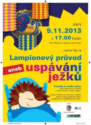 Lampionový průvod a uspávání ježků na Proseku