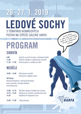 Ledové sochy v Galerii Harfa