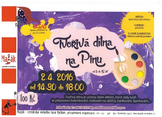 Tvořivé dílny V Pinu