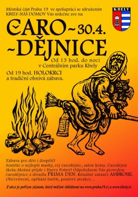 Čarodějnice v Centrálním parku Kbely