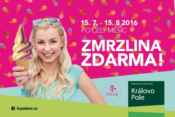 Zmrzlina zdarma v Nákupním centru Královo Pole Brno