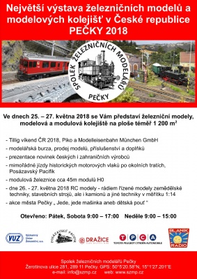Největší výstava železničních modelů v provozu v Pečkách