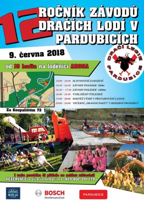 12. ročník závodů dračích lodí v Pardubicích