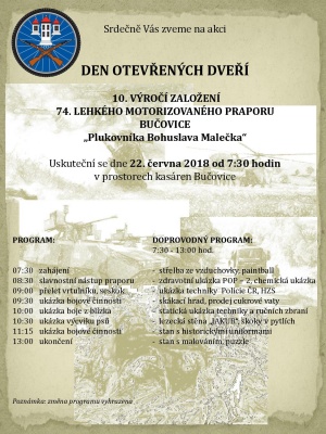 Den otevřených dveří k 10.výročí založení 74. Lehkého Motorizovaného Praporu 