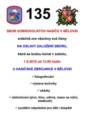 Oslavy 135. let SDH Běloves