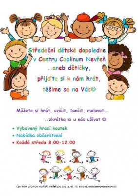 Pravidelné středeční dětské dopoledne v Centru Caolinum Nevřeň