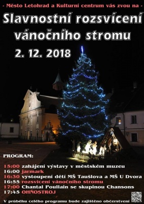 Rozsvícení vánočního stromu v Letohradě