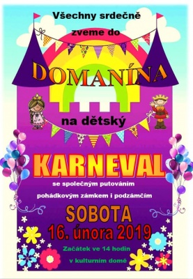 Dětský karneval Domanín