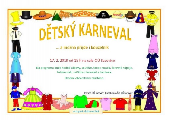 Dětský karneval Sazovice