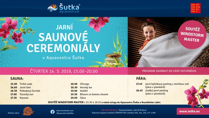 JARNÍ SAUNOVÉ CEREMONIÁLY V AQUACENTRU ŠUTKA