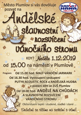 Rozsvícení vánočního stromu - Plumlov