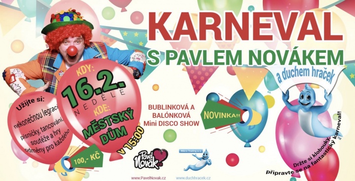 Karneval s Pavlem Novákem a duchem hraček v Přerově