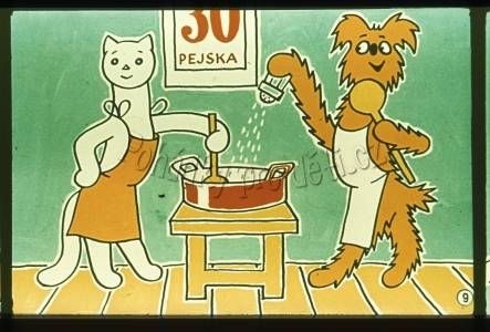 Pejsek a kočička vaří dort