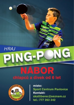 Ping pong-nábor nových členů od 6 let