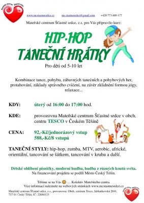 Mateřské centrum Šťastné srdce: HIP -HOP taneční hrátky