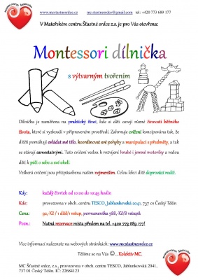 Mateřské centrum Šťastné srdce: Montessori dílnička