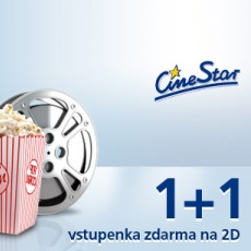 1+1 vstupenka zdarma na filmy v síti CineStar
